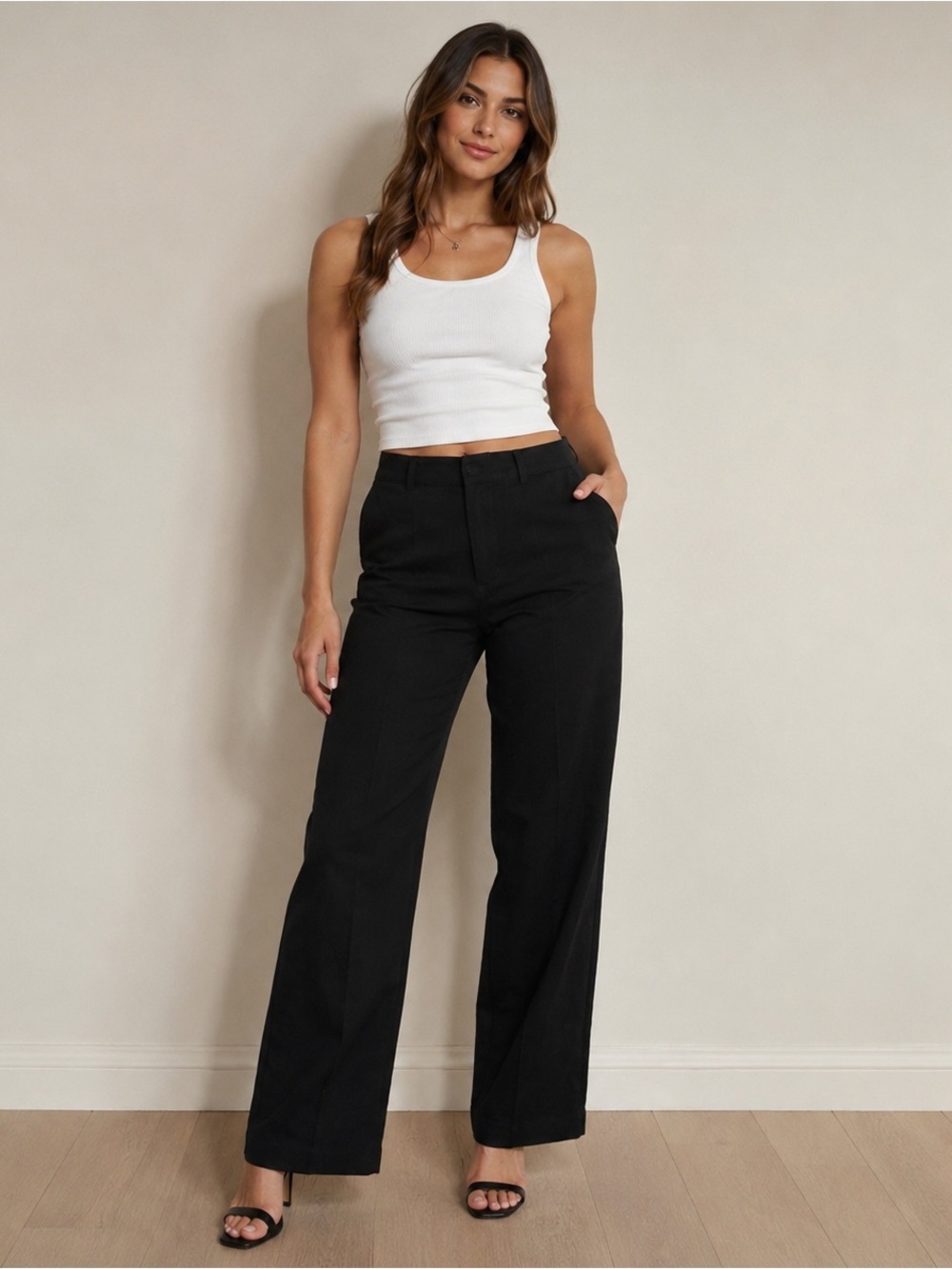Cotton On Black High-Rise Wide-Leg Pants